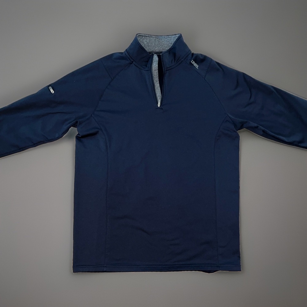 UNRL Pullover Men's Medium Blue Training 1/4 Zip Performance Stretch Golf